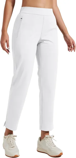 Pioneer Camp Womens Golf Pants with Zip Pockets High Waisted Stretch 7/8 Ankle Dress Work Business Casual Slacks Travel Pants
