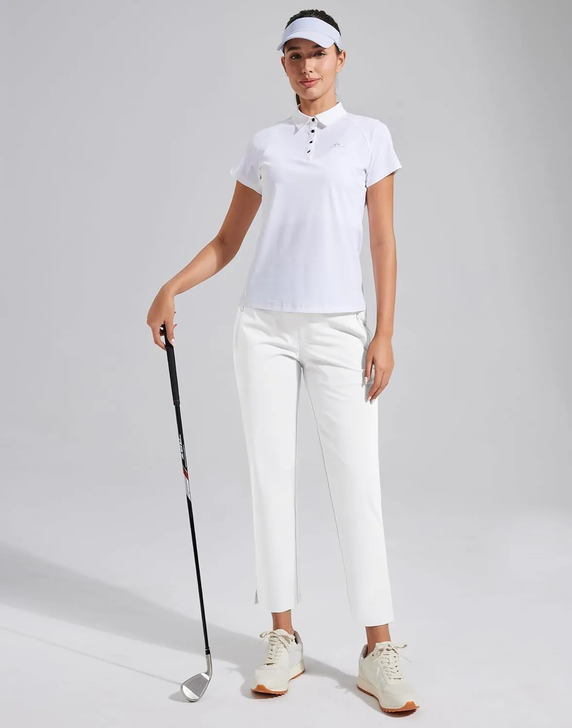 Pioneer Camp Womens Golf Pants with Zip Pockets High Waisted Stretch 7/8 Ankle Dress Work Business Casual Slacks Travel Pants