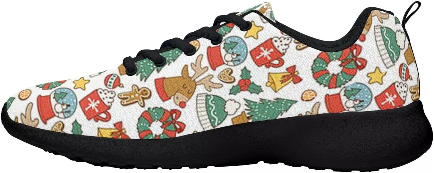 Pitovozu Christmas Decor Sneaker Men Athletic Shoes Running Shoes Comfortable Sports Walking Shoes