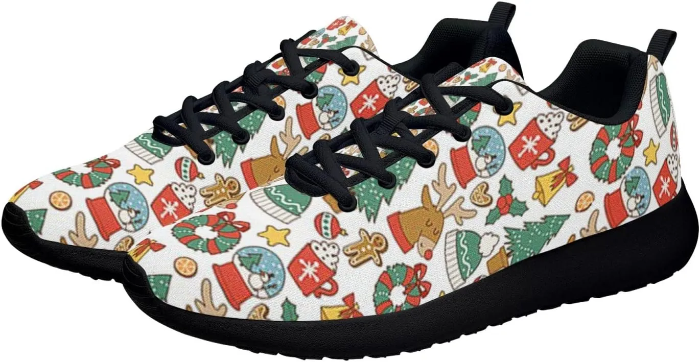 Pitovozu Christmas Decor Sneaker Men Athletic Shoes Running Shoes Comfortable Sports Walking Shoes