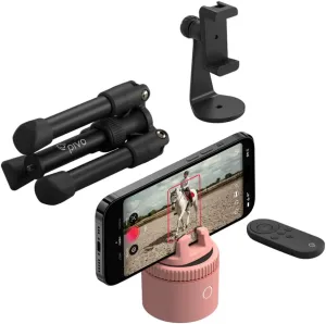 Pivo Equestrian Lite Value Pack Auto Horse, Face and Body Tracking, Ai-Powered 360° Rotation Smartphone Holder, Equine Coaching, Auto Zoom Handsfree Photo & Video Recording - Pink