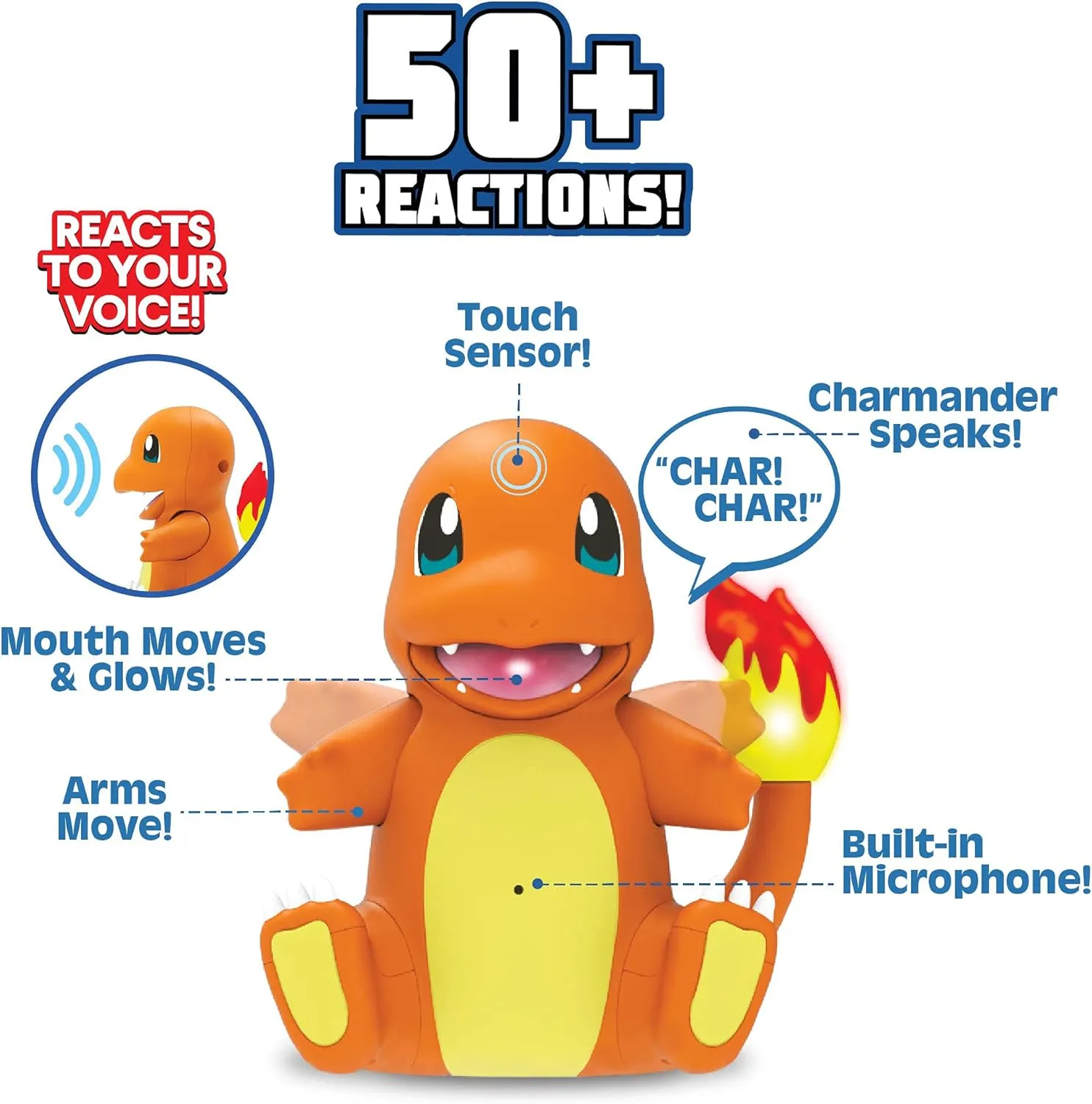 Pokémon Electronic & Interactive My Partner Charmander- Reacts to Touch & Sound, Over 50 Different Interactions with Movement and Sound - Charmander Dances, Moves & Speaks - Gotta Catch ‘Em All