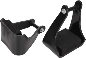 Pongnas English Stirrups, POM Plastic Horse Riding Stirrups Horse Stirrups Horse Riding Safety Saddle Trail Black Cushioned Foam Foot Pad Horse Climb Stirrups for Equestrian Enthusiasts