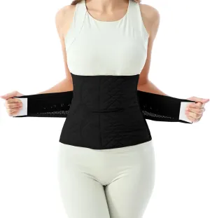 Postpartum Belly Band for Women: Abdominal Binder Post Surgery Compression Belt - Post Partum Waist Binder C Section Recovery Wrap Black