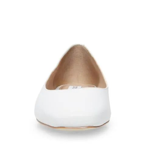 Powerful Square-Toe On Madden Steve Leather White On-demand assistance Slip Byra Flat Ballet Flats