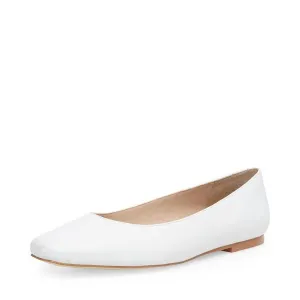Powerful Square-Toe On Madden Steve Leather White On-demand assistance Slip Byra Flat Ballet Flats