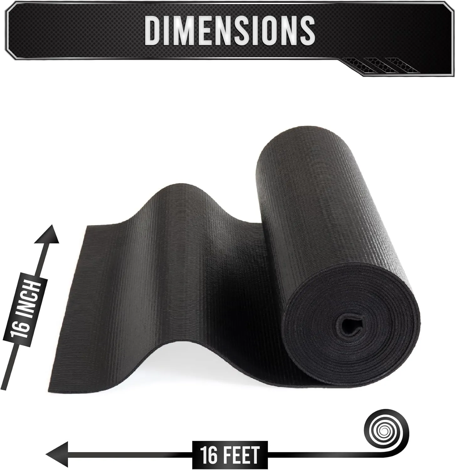 Precision Defined Professional Grade Tool Box Liner, 16 ft x 16", Black | Tool Box Drawer Liner, Shelf Liner Non Slip Mat, Thick Cabinet Shelf Liner, Toolbox Drawer Liner