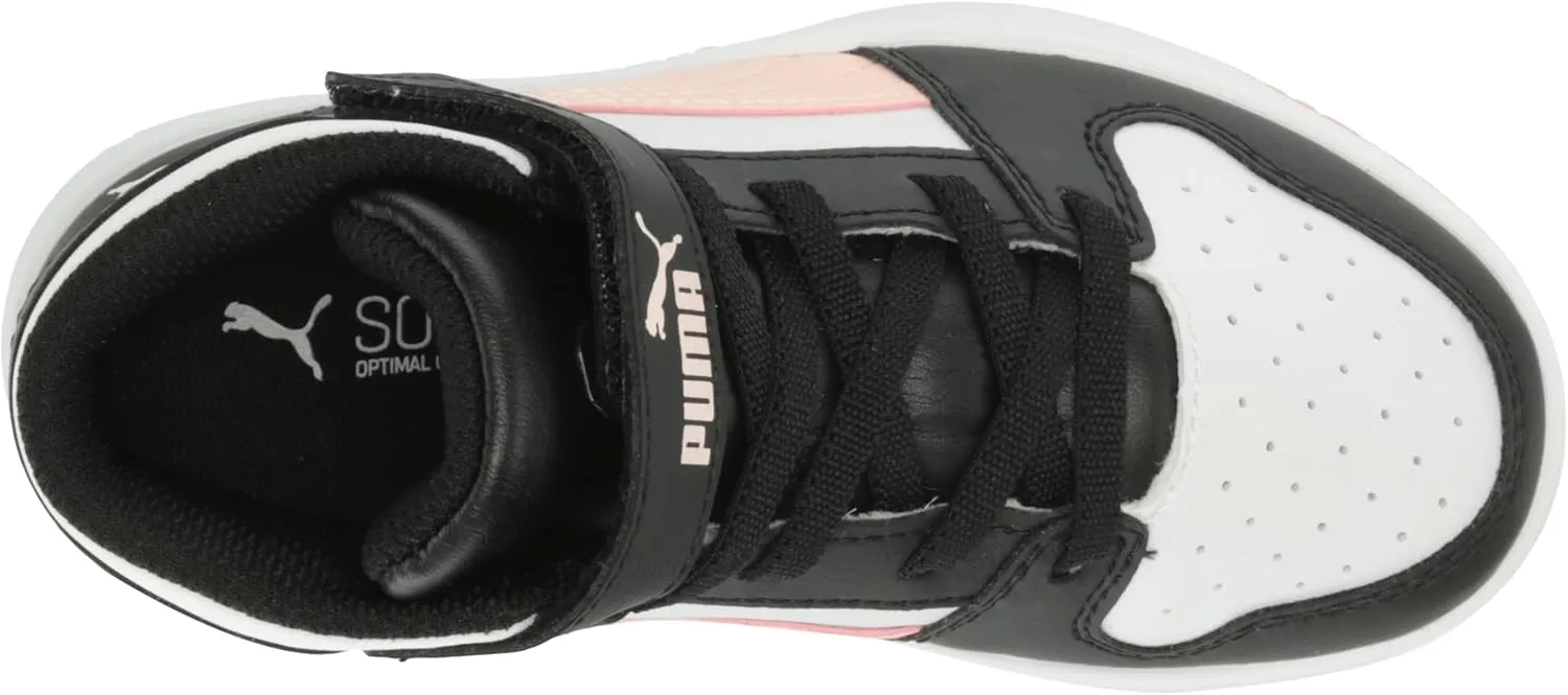 PUMA Kids' Rebound Layup Mid Hook and Loop Sneaker