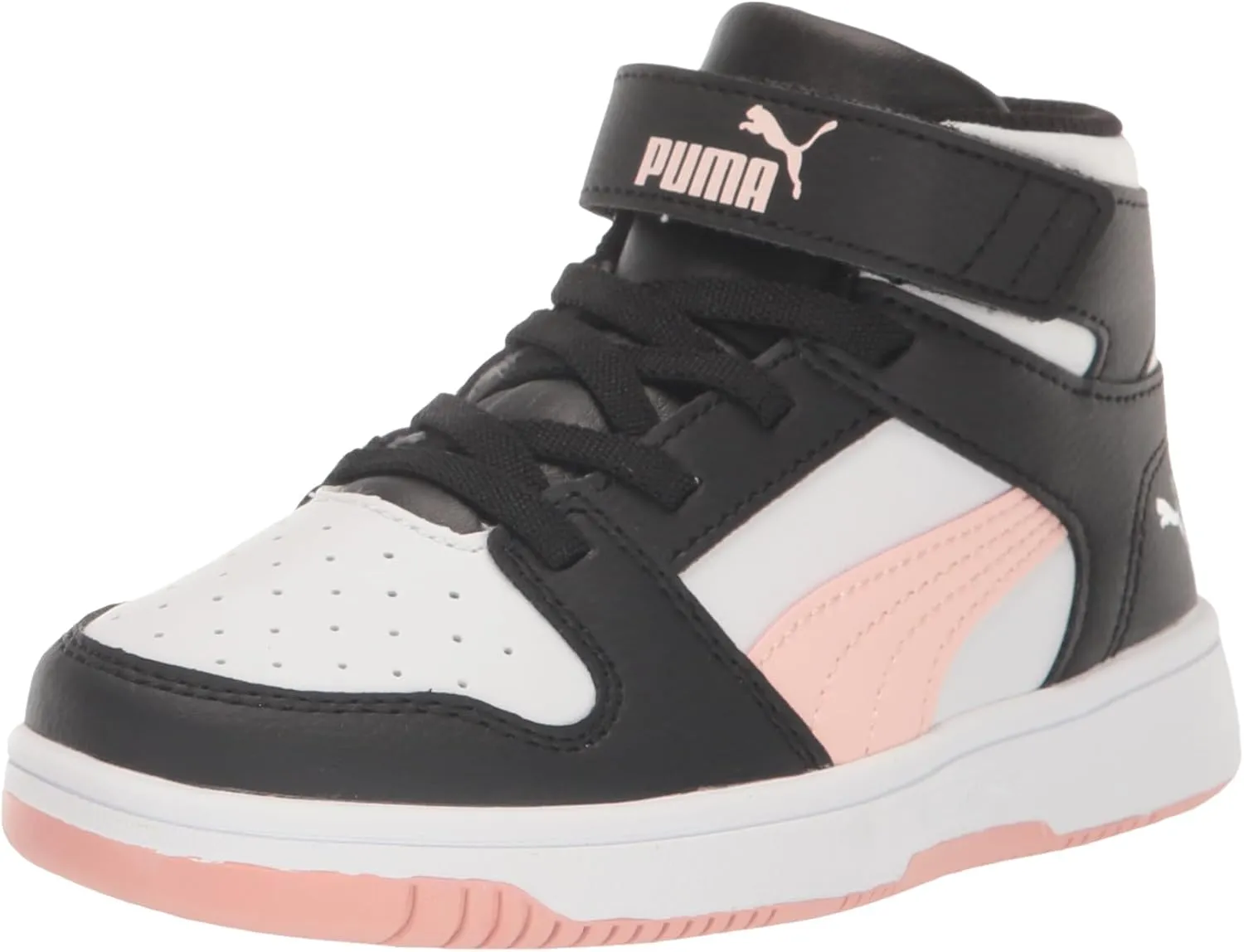 PUMA Kids' Rebound Layup Mid Hook and Loop Sneaker