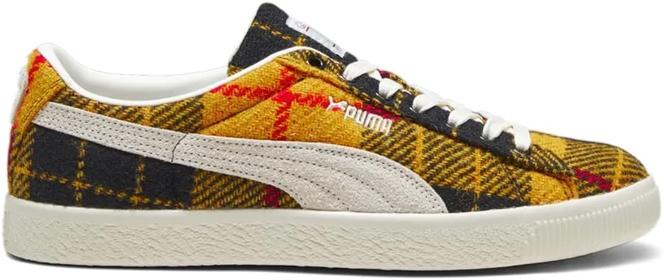 Puma Mens Suede VTG Harris Tweed Lace Up Sneakers Shoes Casual - Black, Yellow - Size 10 M, 39321902
