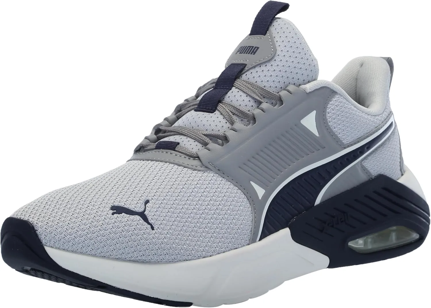 PUMA Mens X-Cell Nova Cross Trainer, Cool Light Gray Mens Navy-Frosted Ivory, 11.5