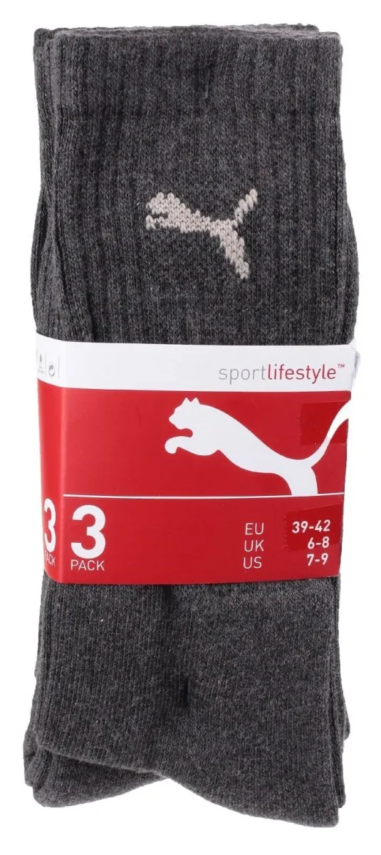 Puma Sport 3 Pack Socks - Size 9-11