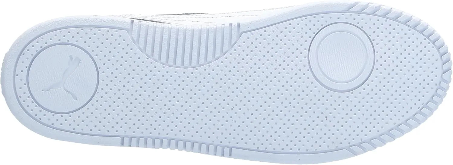 PUMA Unisex-Child Shoes Club 5v5 Sneaker, White Black-Feather Gray, 4 US Big Kid