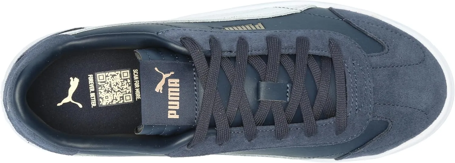 PUMA Unisex-Child Shoes Club 5v5 Sneaker, White Black-Feather Gray, 4 US Big Kid