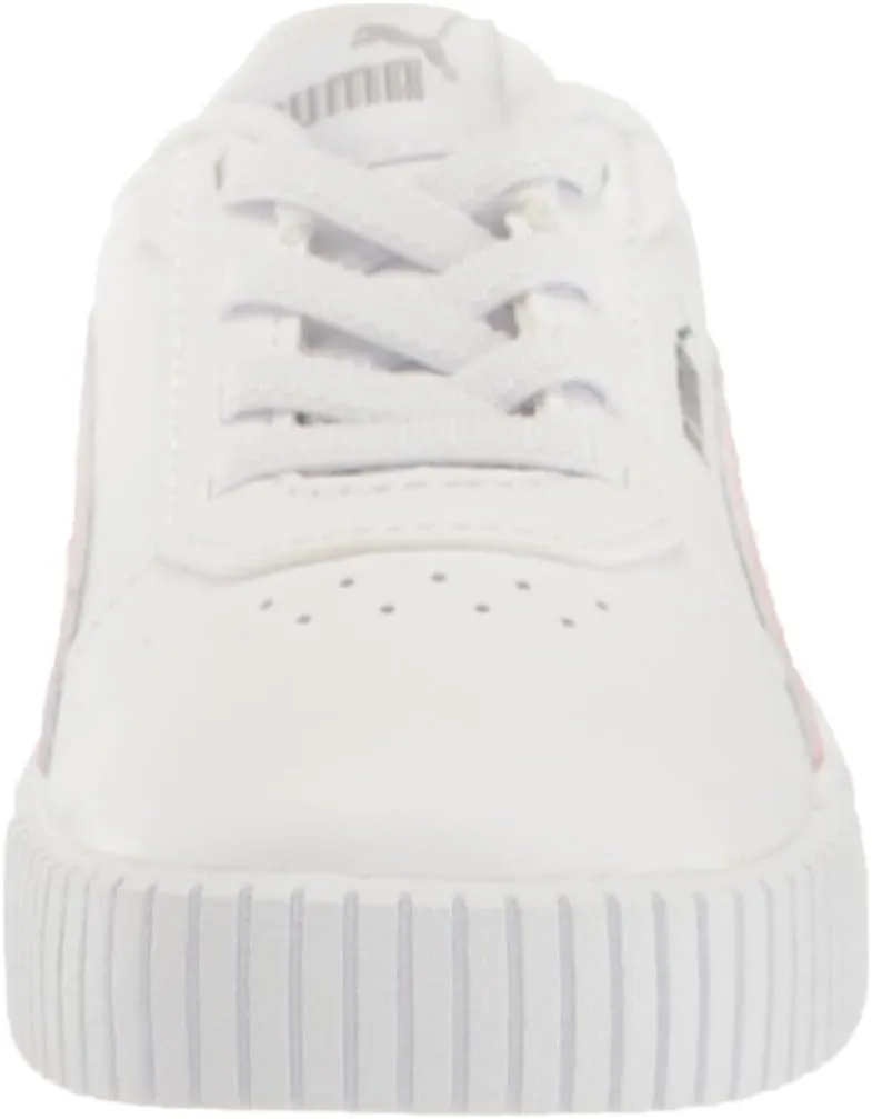 PUMA Unisex-Child Shoes Kids Carina 2.0 Holographic Alternate Closure Sneaker, White Silver, 4 US Toddler