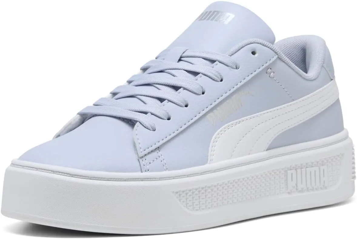 PUMA Women's Smash Platform V3 Sneaker, Cool Weather White Silver, 6.5