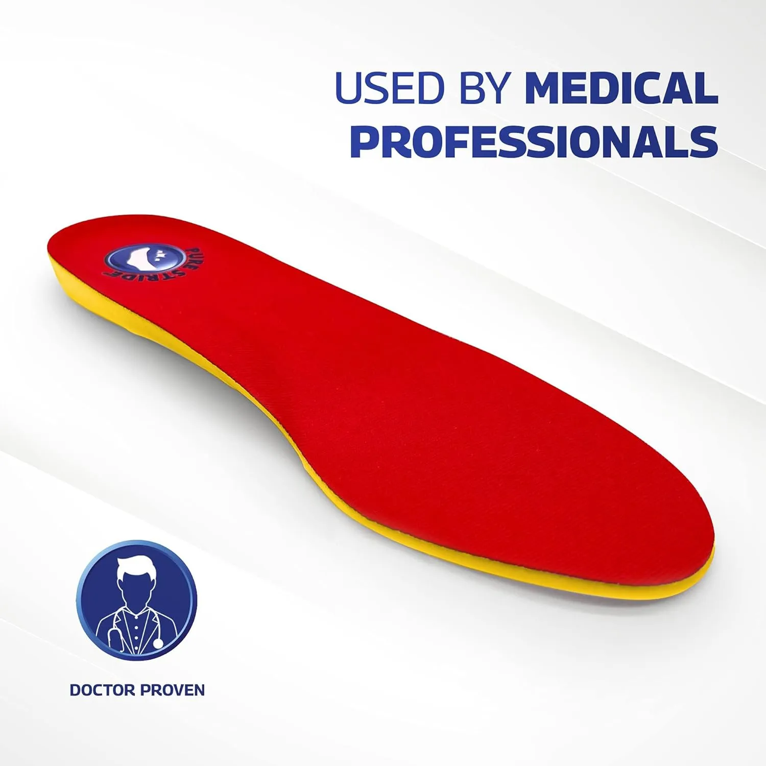 Pure Stride Professional Full Length Insoles, Comfort Insoles - Shoe Insert, Support for Metatarsals, Flat Feet - Pain Relief for Plantar Fasciitis, Arch, Heel - 1 Pair, Men's 9-9.5 / Women's 11-11.5