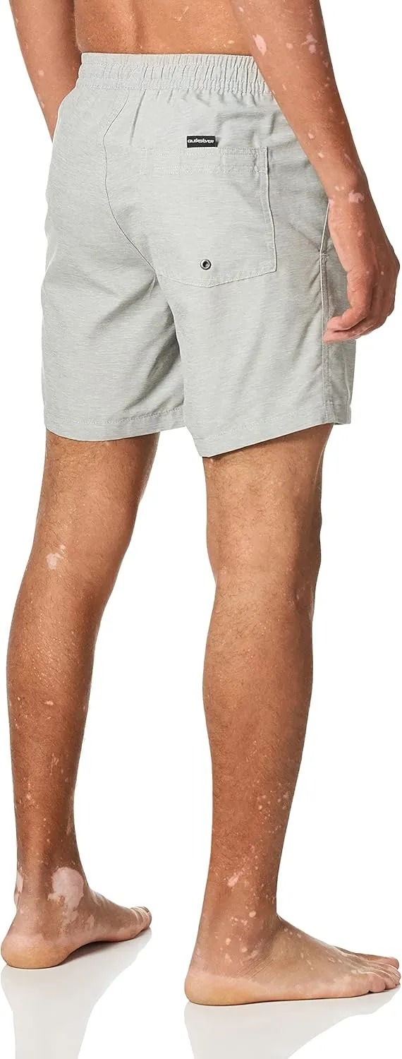 Quiksilver Men's Solid Elastic Waist Volley Boardshort Swim Trunk Bathing Suit
