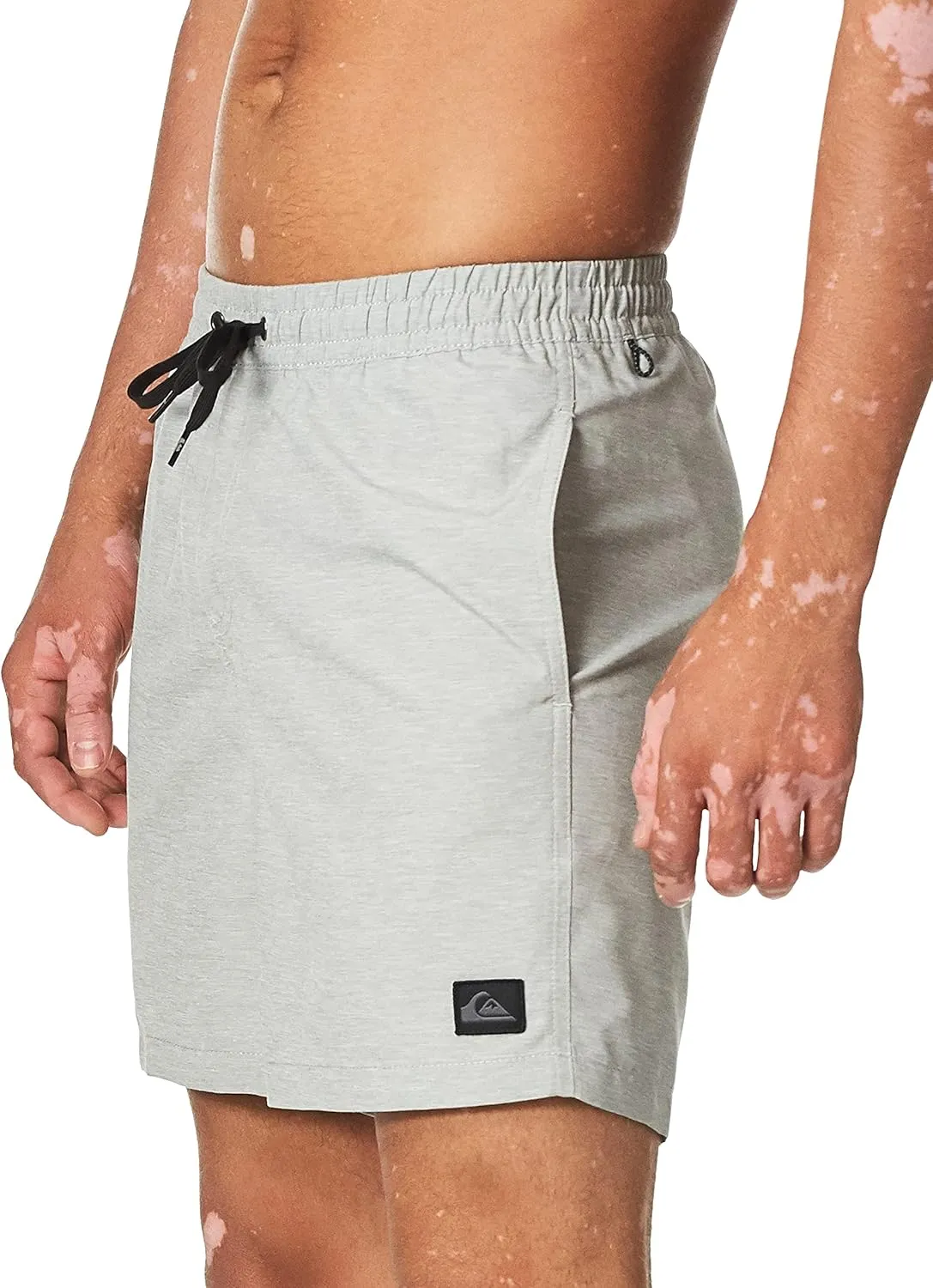 Quiksilver Men's Solid Elastic Waist Volley Boardshort Swim Trunk Bathing Suit