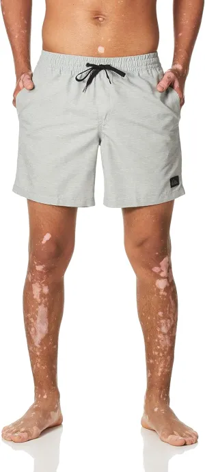 Quiksilver Men's Solid Elastic Waist Volley Boardshort Swim Trunk Bathing Suit