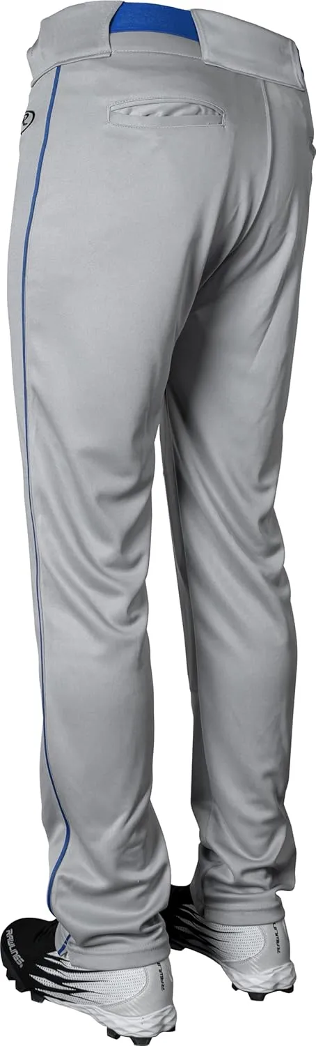 Rawlings Men's Launch Series Baseball Pants | Full Length Semi-Relaxed Fit | Adult Sizes | Piped | Multiple Colors