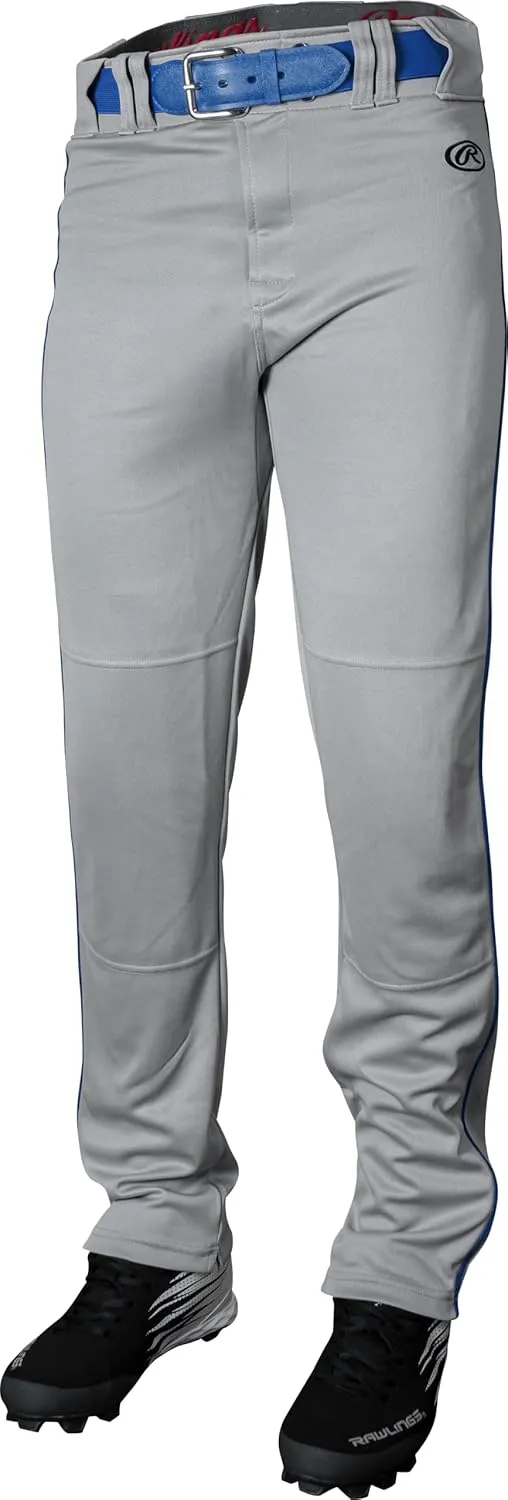 Rawlings Men's Launch Series Baseball Pants | Full Length Semi-Relaxed Fit | Adult Sizes | Piped | Multiple Colors