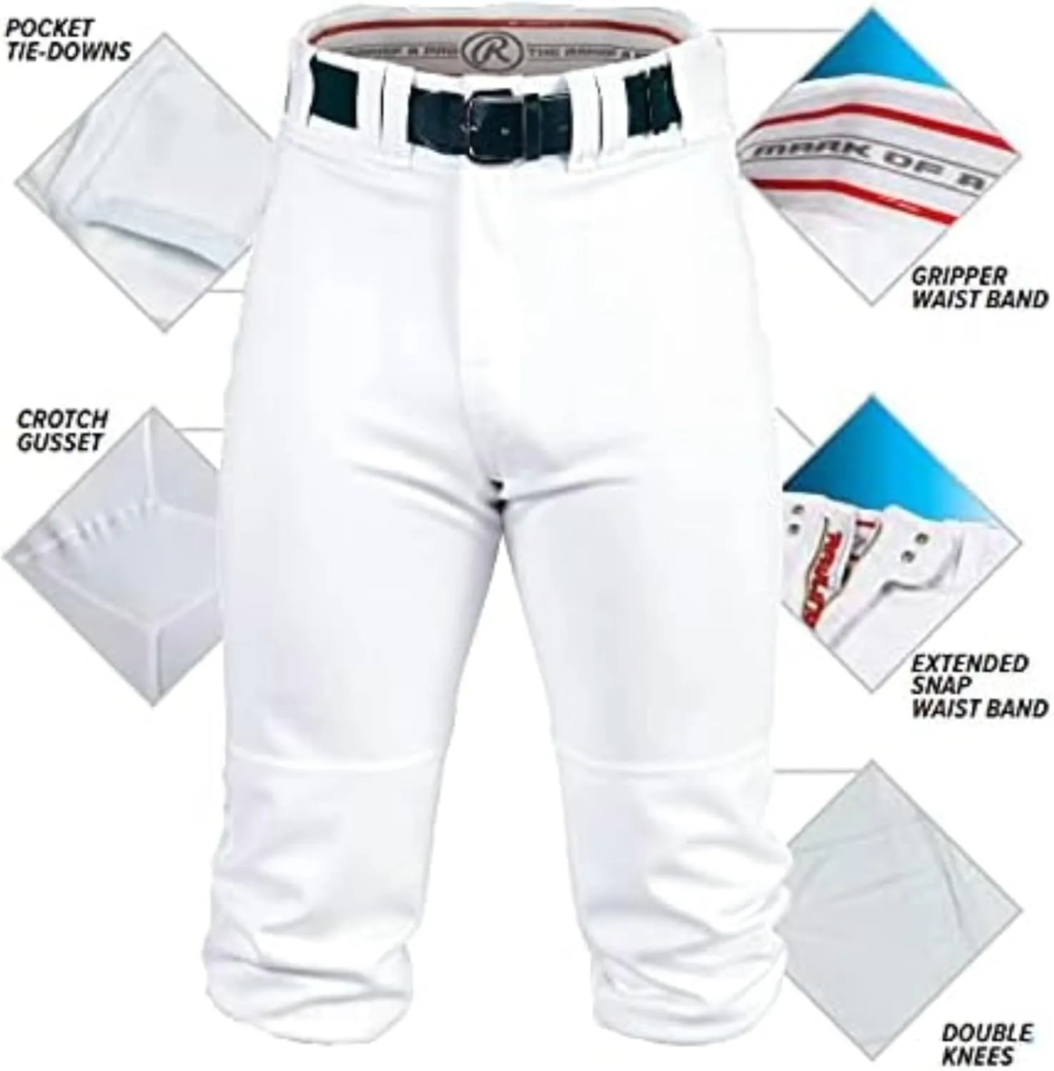 Rawlings | PRO 150 Series Baseball Pants | Knicker Fit | Youth Sizes | Solid | Multiple Colors
