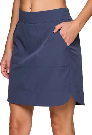 RBX Active Longer Length Skort for Women, Quick Drying Woven Pickleball Golf Skort with Pockets for Tennis, Hiking, Running