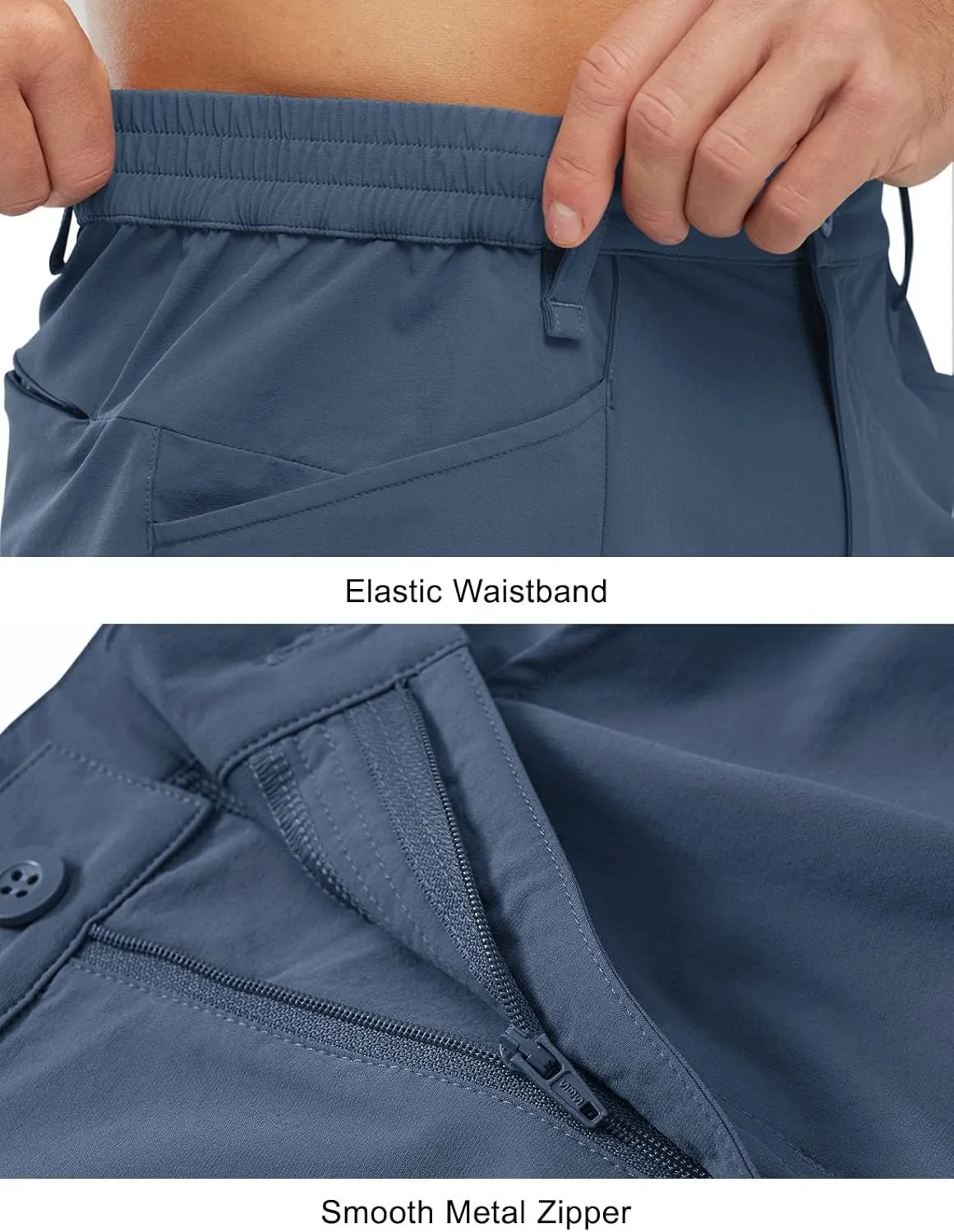 Rdruko Men's Stretch Golf Shorts 7 Inch Inseam Dress Casual Dry Fit Elastic Waist Lightweight Flat Front Work Shorts