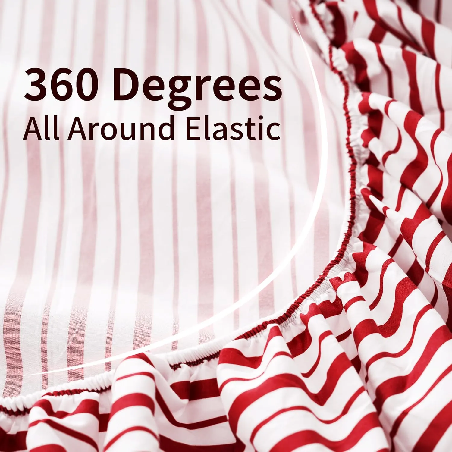 Red Striped Sheets Set Full Size 4 Piece - Super Soft, Easy Care & Breathable Red and White Pinstripe Bed Sheet Set with 16-Inch Deep Pockets, Great Gift for Christmas & Birthday