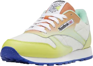 Reebok Men's Classic Leather Sneaker, Chalk/Acid Yellow/Bright Cobalt, 6
