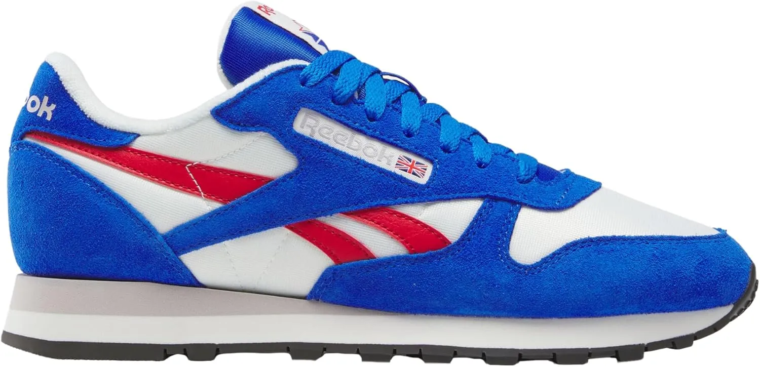 Reebok Unisex Classic Leather Trainers, Chalk Optimum Blue Vector Red, 7.5
