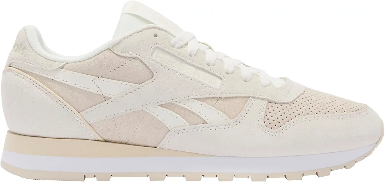 Reebok Unisex Classic Leather Trainers, Chalk Sand White, 8