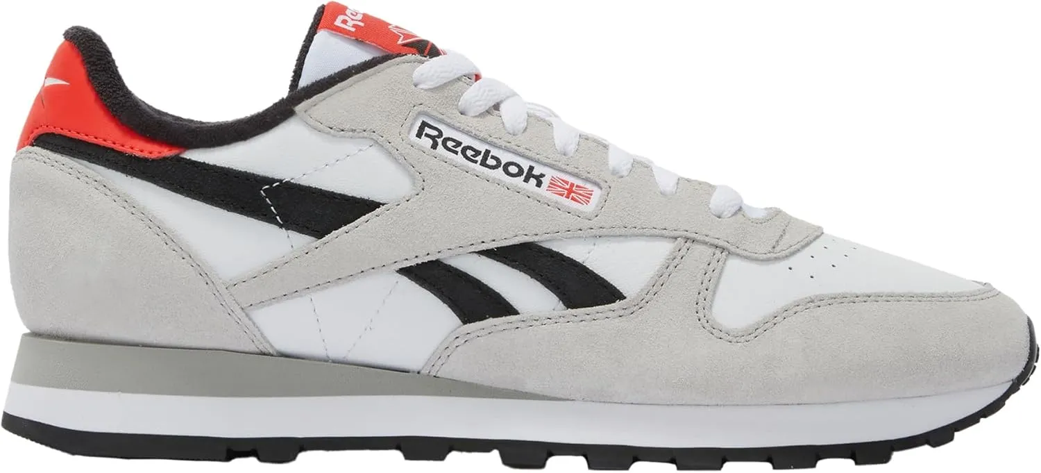 Reebok Unisex Classic Leather Trainers, White Mist Grey Black, 8.5