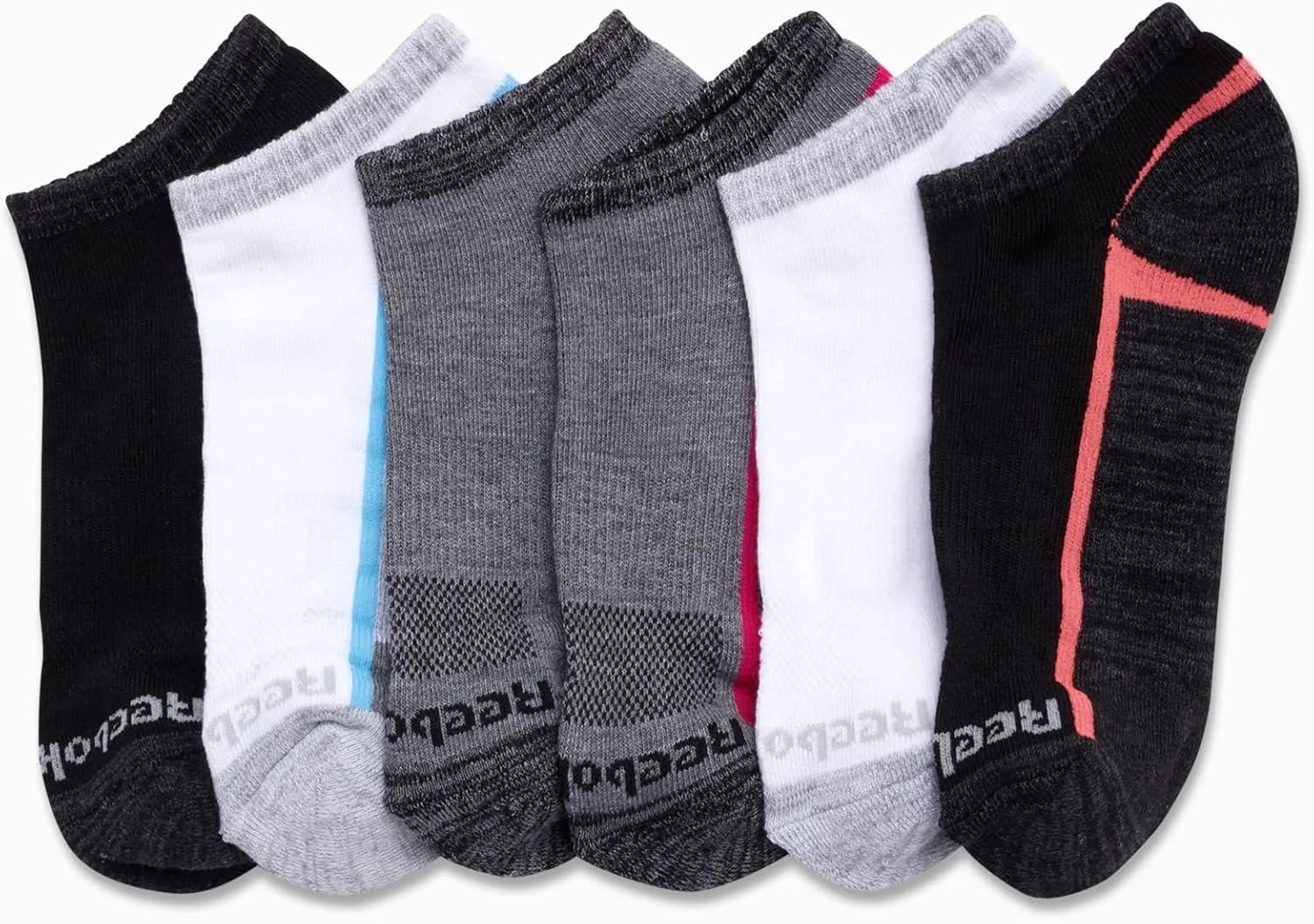 Reebok Womens Low Cut Socks - 6 Pack Cushioned Performance Stretch Moisture Wicking Athletic No Show Socks for Women (4-10)