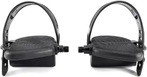 Right & Left Foot Pedal Pair Set – Black | Recumbent Exercise Bike Pedals with Adjustable Straps | 1/2" Spindle Thread Size | Works with Pro-Form 10.8X | P/N 134367