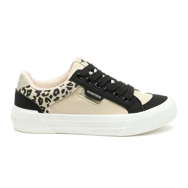 Rocket Dog Cheery Women's Colour Block Chunky Lace Up Platform Trainer Leopard Print