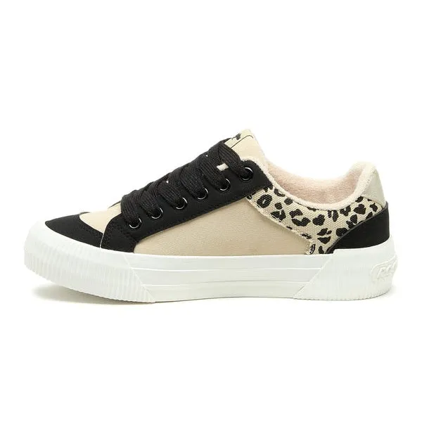 Rocket Dog Cheery Women's Colour Block Chunky Lace Up Platform Trainer Leopard Print