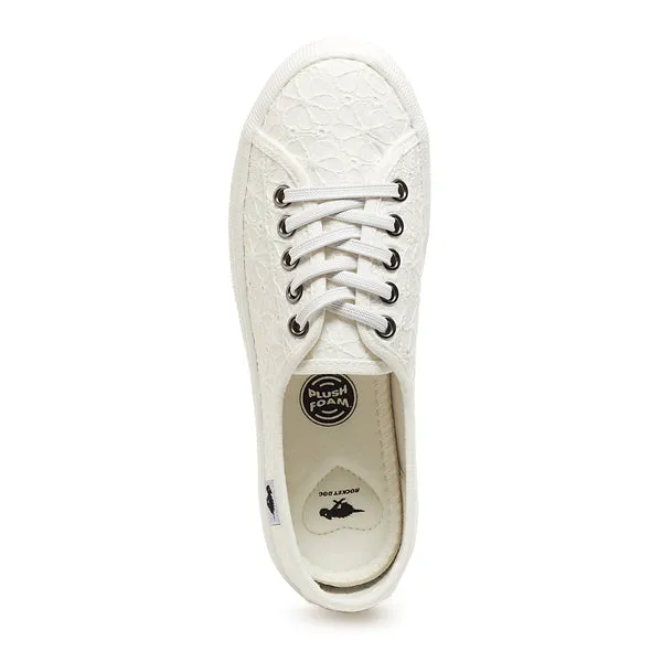 Rocket Dog Chow Chow Elsie Eyelet Women's Slip On Low Profile Pump Trainer White