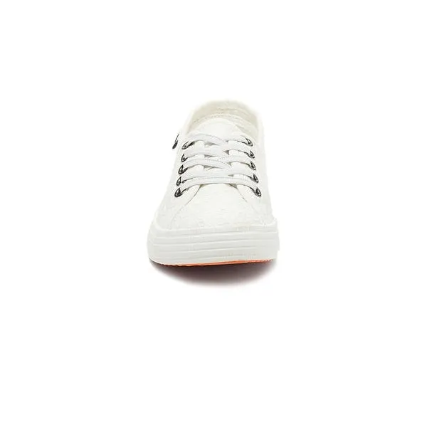 Rocket Dog Chow Chow Elsie Eyelet Women's Slip On Low Profile Pump Trainer White