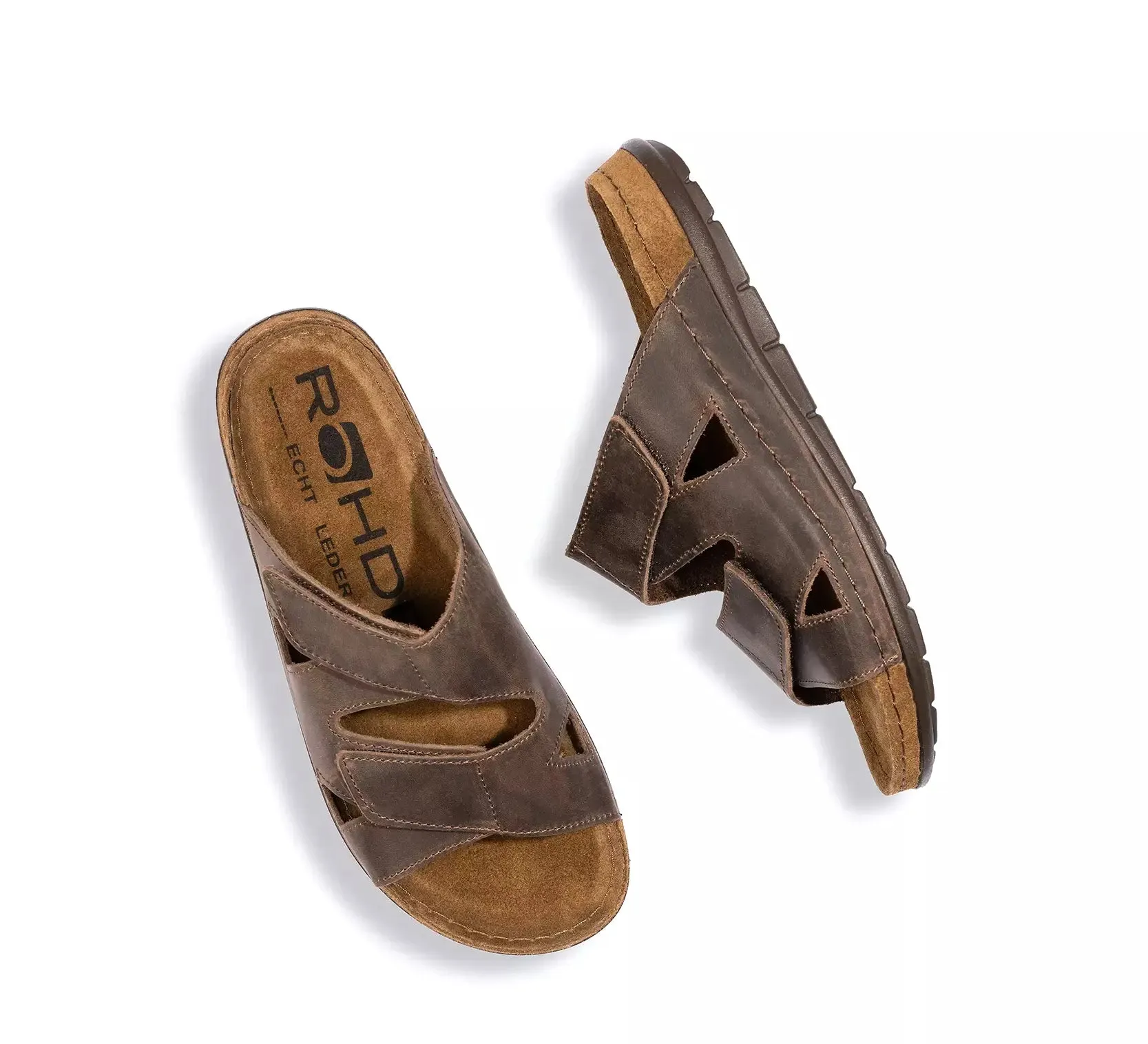 'Rodigo-H' men's wide fit (H) sandal - Brown