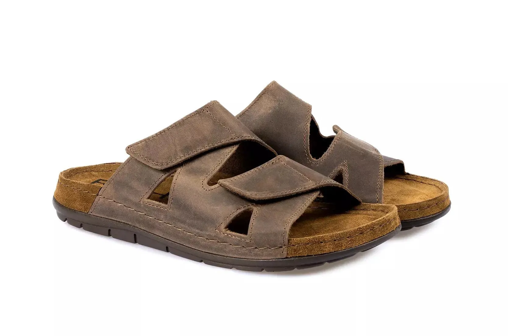 'Rodigo-H' men's wide fit (H) sandal - Brown