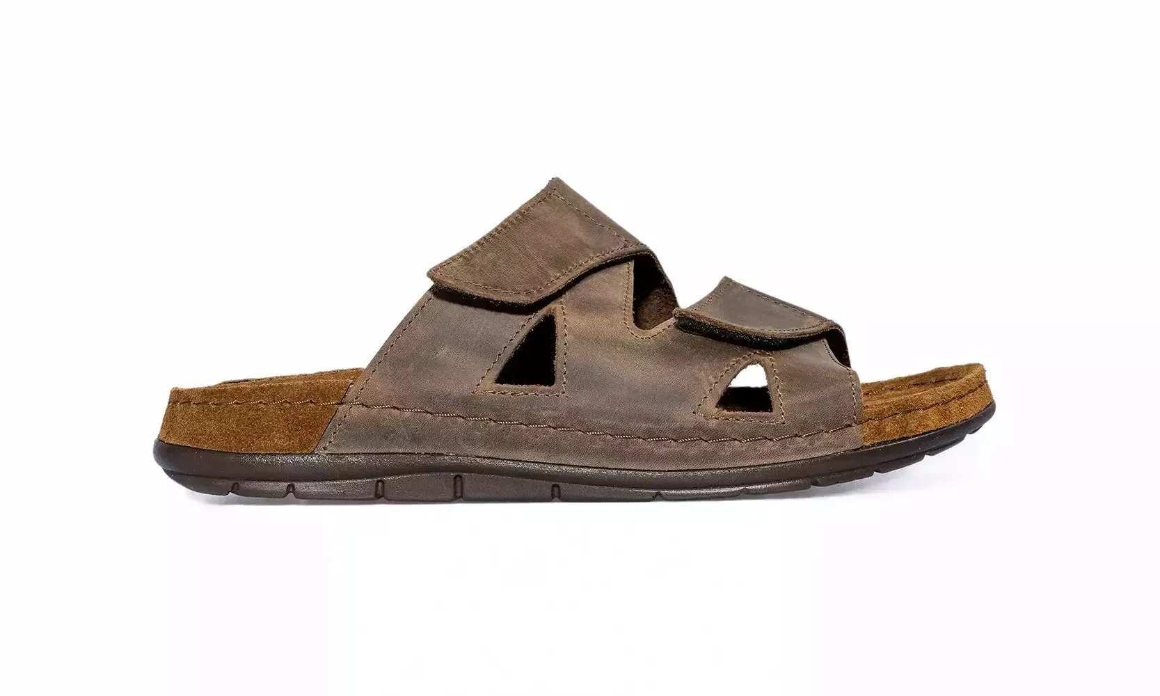 'Rodigo-H' men's wide fit (H) sandal - Brown