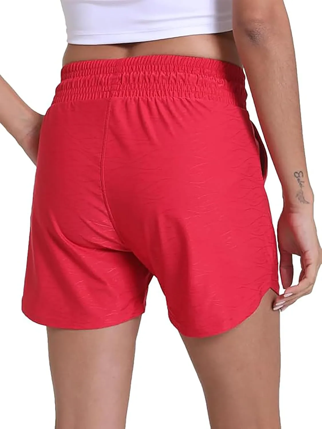 Rrosseyz Running Shorts for Womens with Liner High Waisted Lightweight Athletic Shorts with Pockets for Workout Gym Outdoor