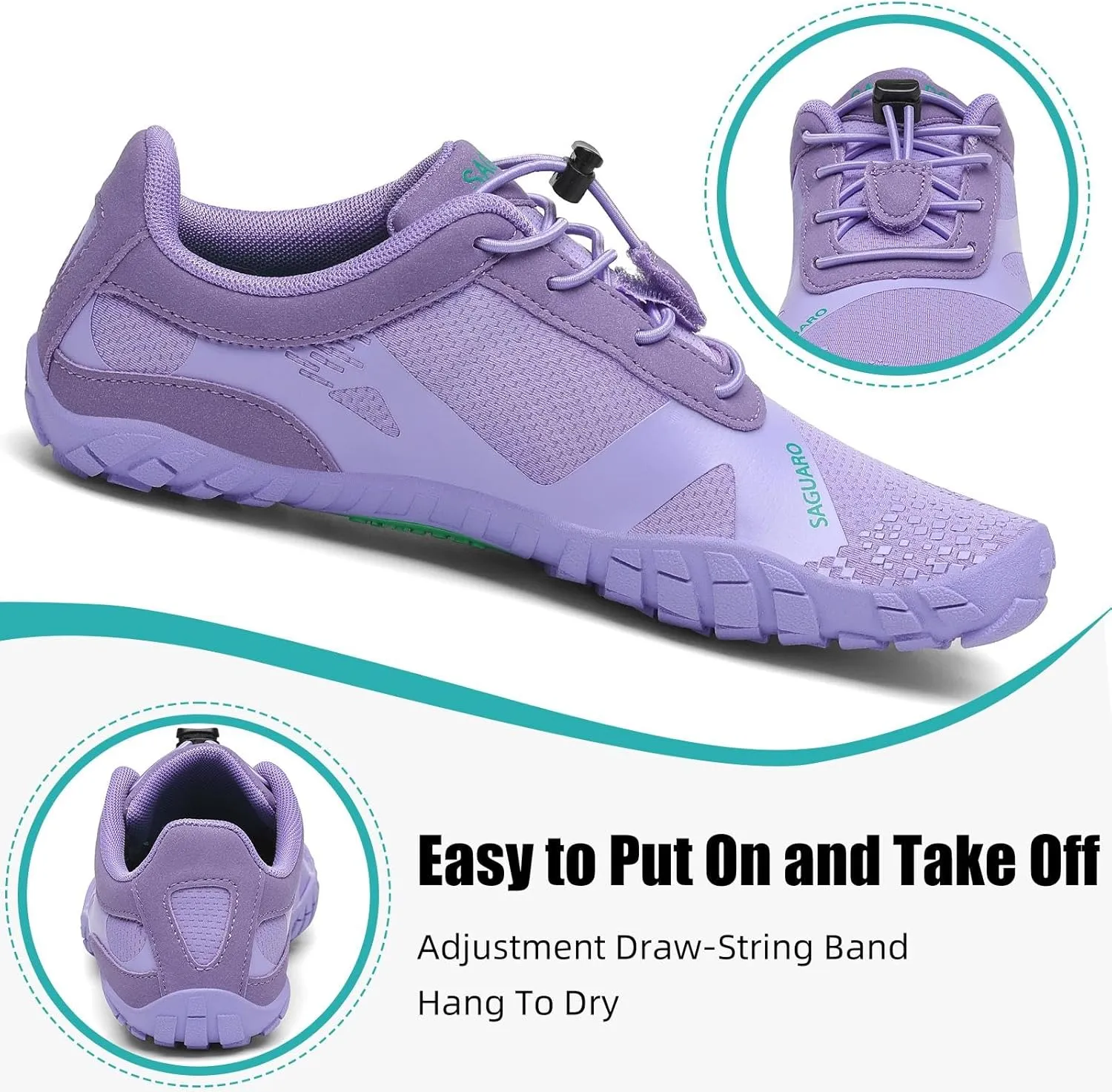 SAGUARO Womens Mens Barefoot Shoes Minimalist Trail Runner Wide Toe Box Zero Drop Outdoor Cross Training Shoe