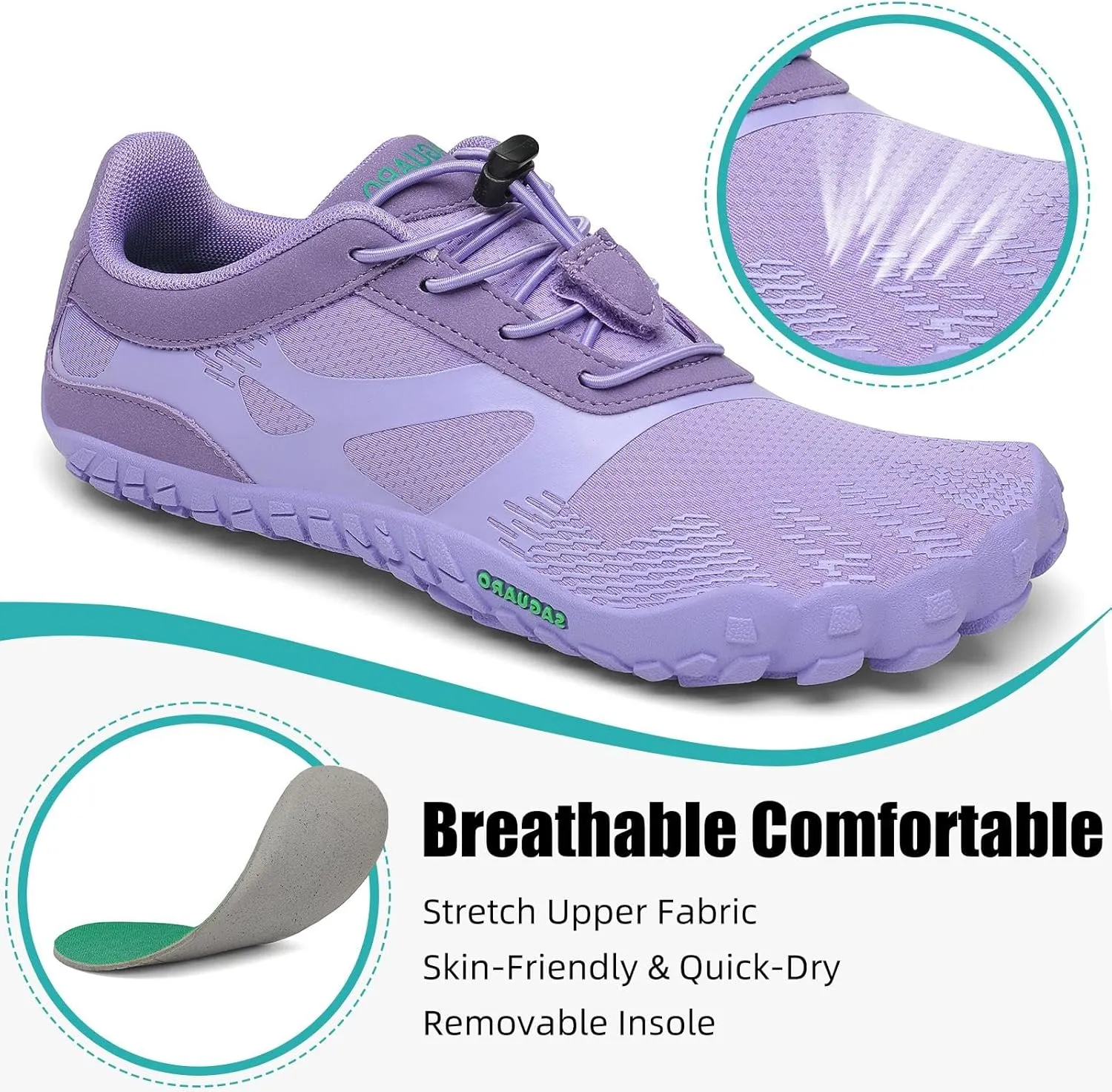 SAGUARO Womens Mens Barefoot Shoes Minimalist Trail Runner Wide Toe Box Zero Drop Outdoor Cross Training Shoe