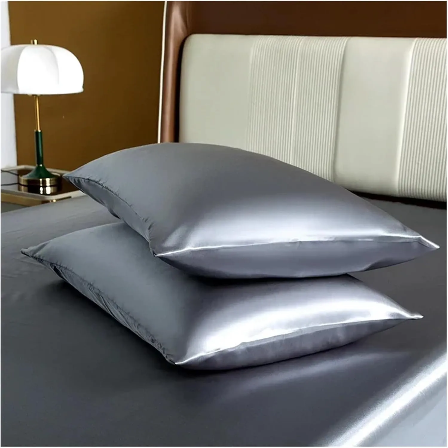 Satin Bedding Sheet Set Solid Color Fitted Sheet Set Single Double King Size Bed Sheet Set Luxury Rayon Flat Sheet Set(Color 01,King 4pcs)