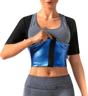 Sauna Shirt for Women Weight Loss Sauna Suit for Women Waist Trainer Sweat Vest Workout Body Shaper Zipper