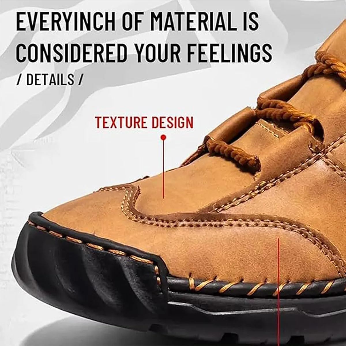 Sawbehind Men's Comfortable Handmade Leather Boots, Spacious Toe Box Outdoor Leather Shoes, Arch Support,Sawbehind Mens Boots