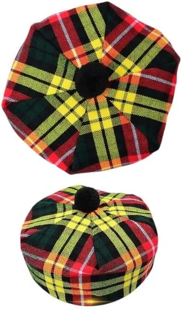 Scottish Hat Tam o' Shanter Tammy Jimmy Flat Bonnet in Various Tartans